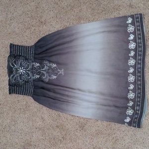 Strapless Purple Tube cover up Dress with flower design. Size Small.